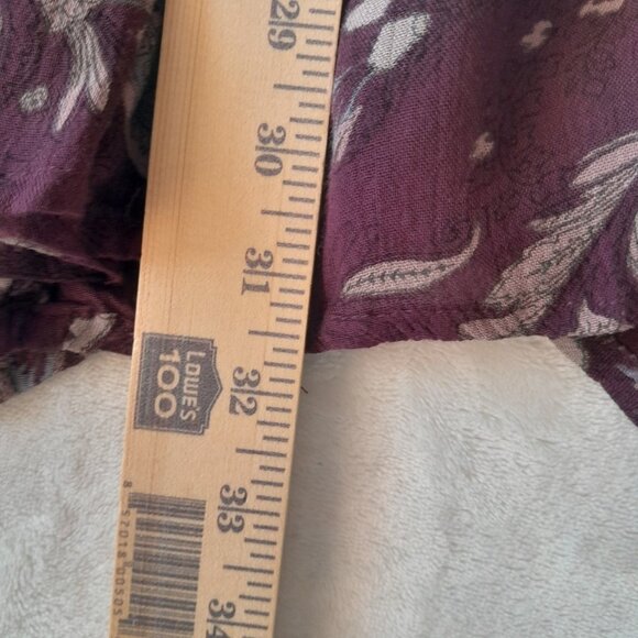 Free People Boho Hippie Lace Whimsigoth Paisley Sz XS Tunic Mini Dress Burgundy - Picture 11 of 12